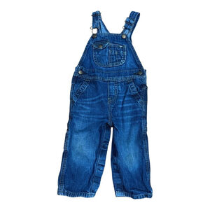 OshKosh B'gosh Denim Overalls 18M Baby Boys Girls Adjustable Pockets Blue Jeans